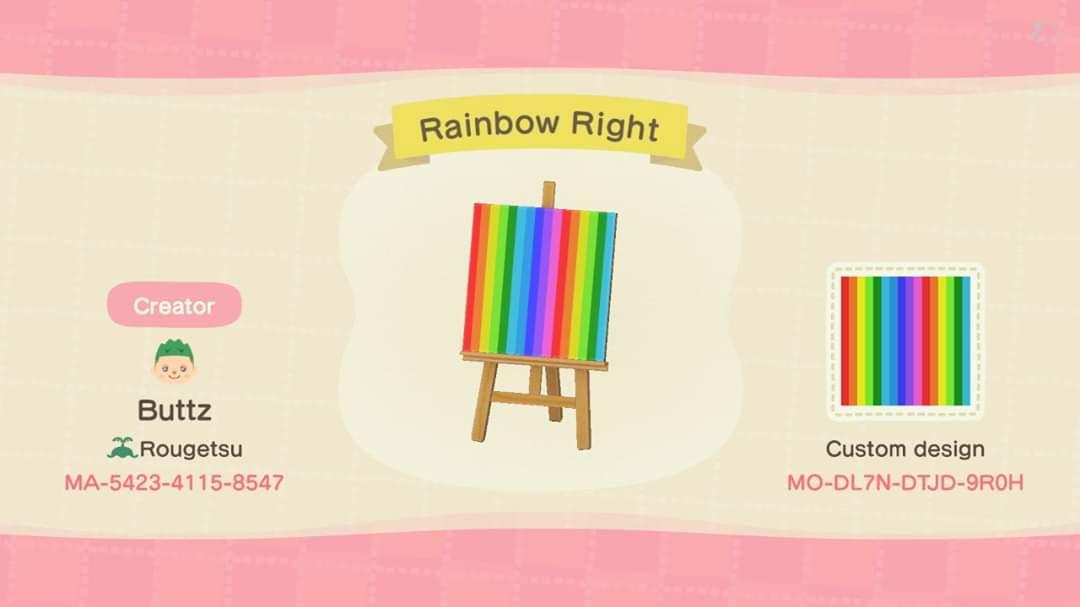 Animal Crossing Design Code: MO-DL7N-DTJD-9R0H Rainbow Right