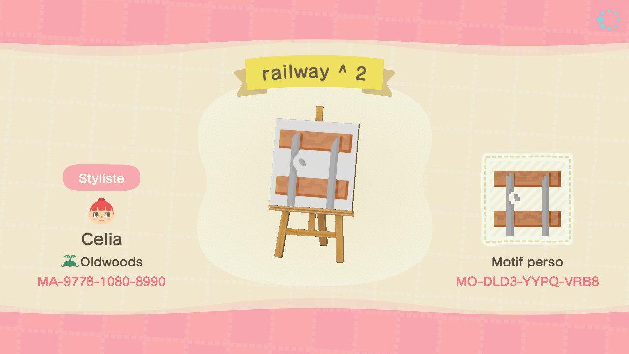 Animal Crossing Design Code: MO-DLD3-YYPQ-VRB8 Railroad but broken