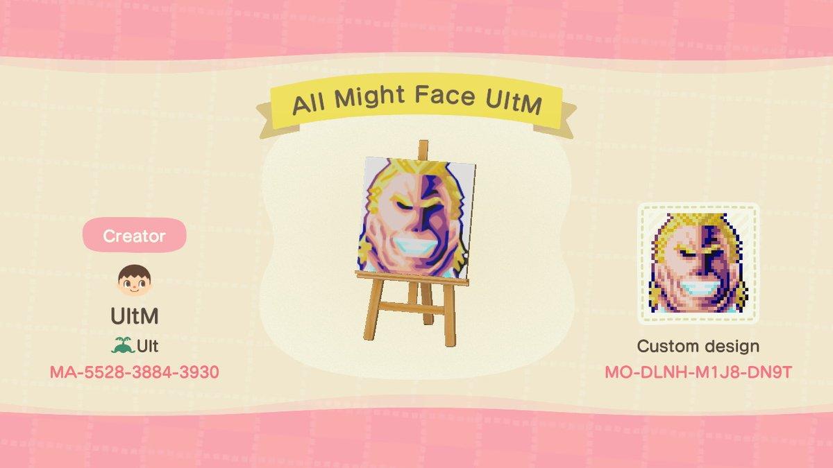 Animal Crossing Design Code: MO-DLNH-M1J8-DN9T All Might Face UltM