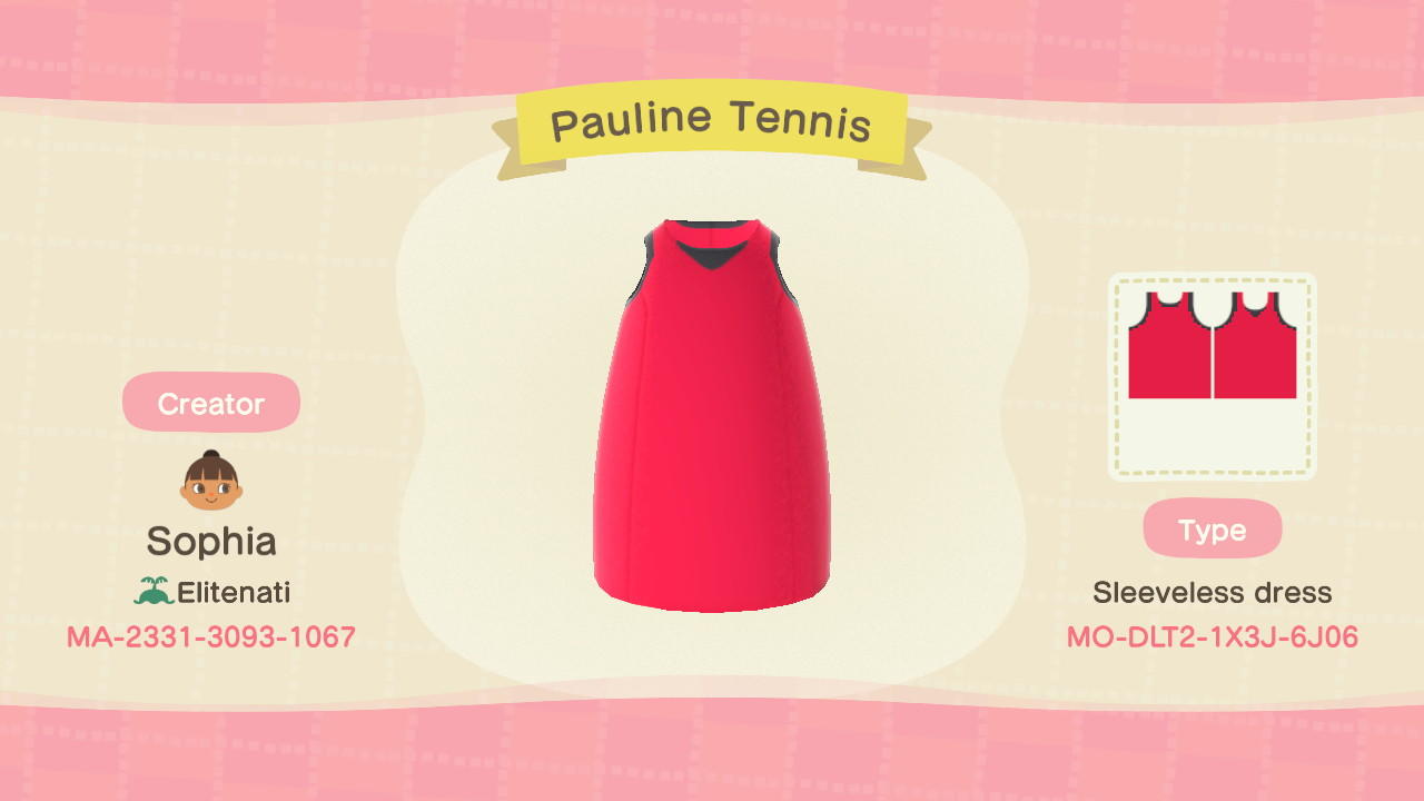 Animal Crossing Design Code: MO-DLT2-1X3J-6J06 Pauline