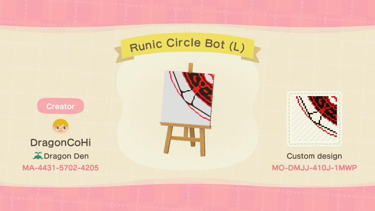 Animal Crossing Design Code: MO-DMJJ-410J-1MWP Runic Circle Bot (L)