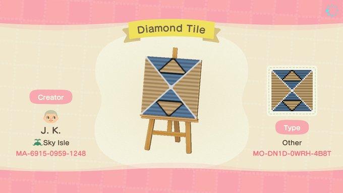 Animal Crossing Design Code: MO-DN1D-0WRH-4B8T Diamond Tile