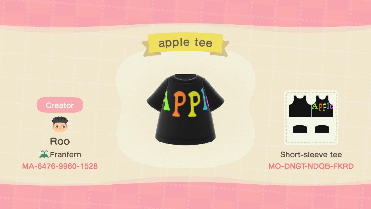 Animal Crossing Design Code: MO-DNGT-NDQB-FKRD Vintage Apple Tee