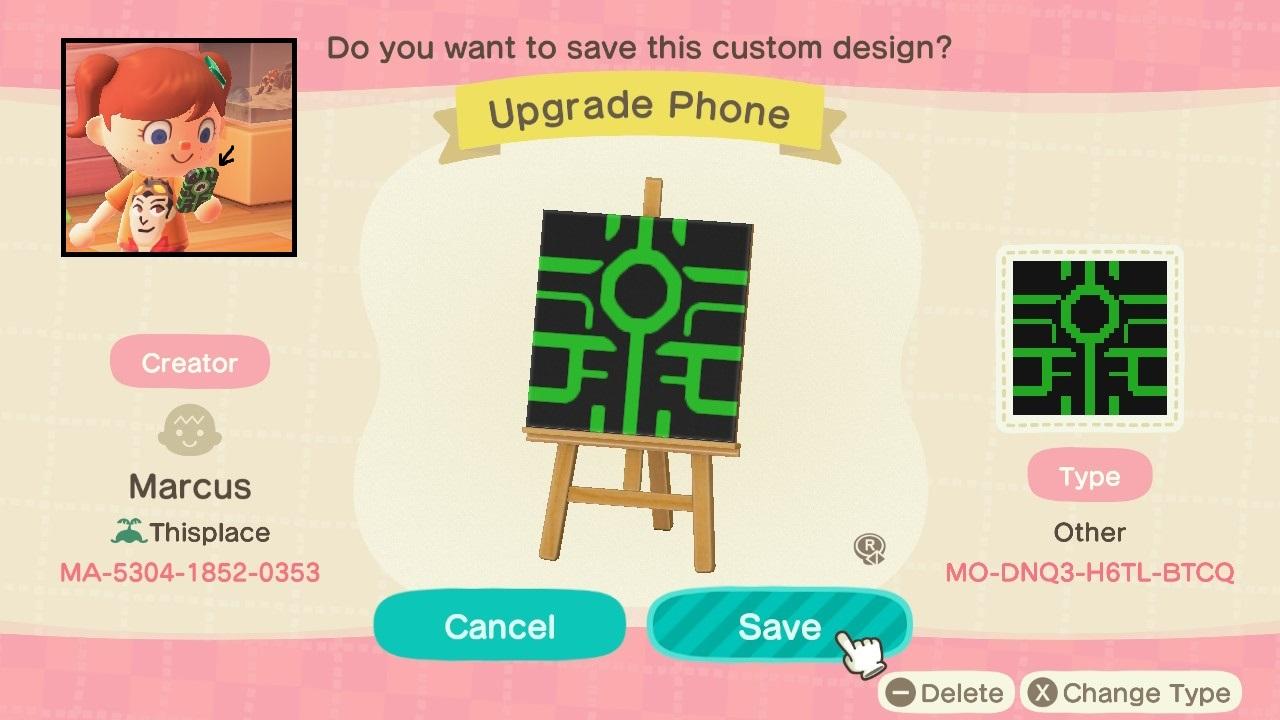 Animal Crossing Design Code: MO-DNQ3-H6TL-BTCQ Upgrade Phone Case