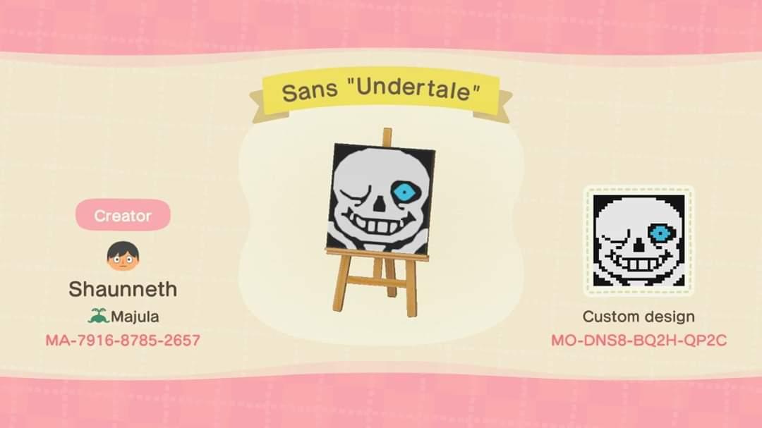 Animal Crossing Design Code: MO-DNS8-BQ2H-QP2C Sans