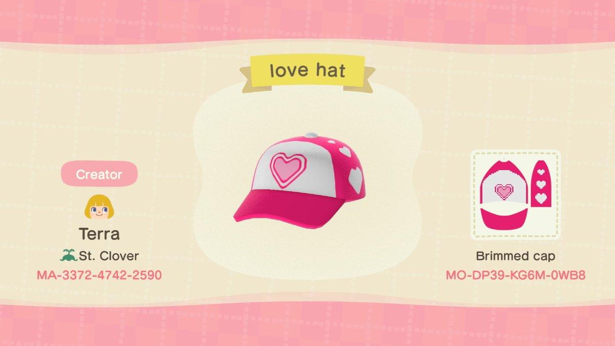 Animal Crossing Design Code: MO-DP39-KG6M-0WB8 love hat