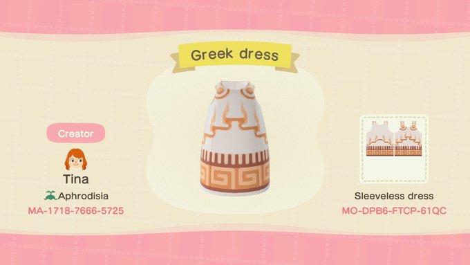 Animal Crossing Design Code: MO-DPB6-FTCP-61QC Greek dress