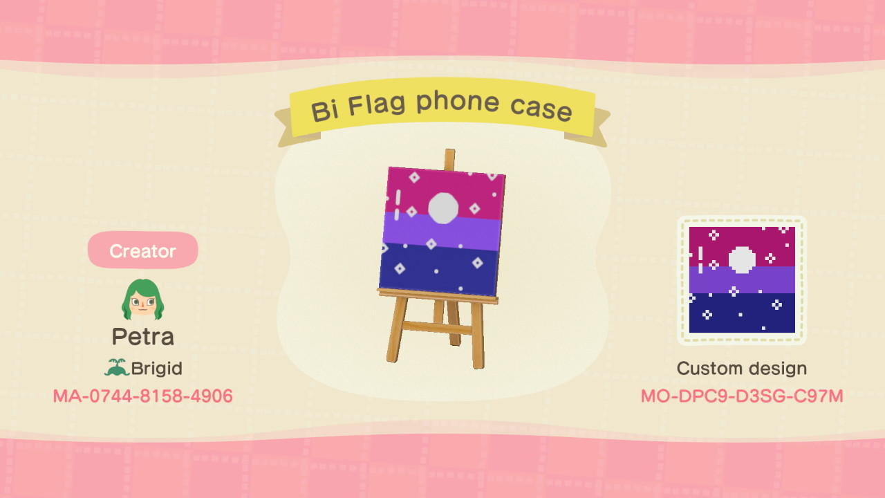 Animal Crossing Design Code: MO-DPC9-D3SG-C97M Bi Flag phone case