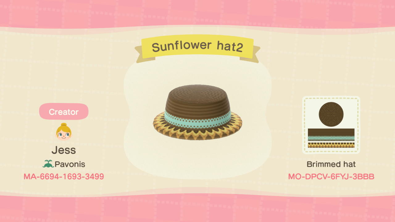 Animal Crossing Design Code: MO-DPCV-6FYJ-3BBB Summer sunflower