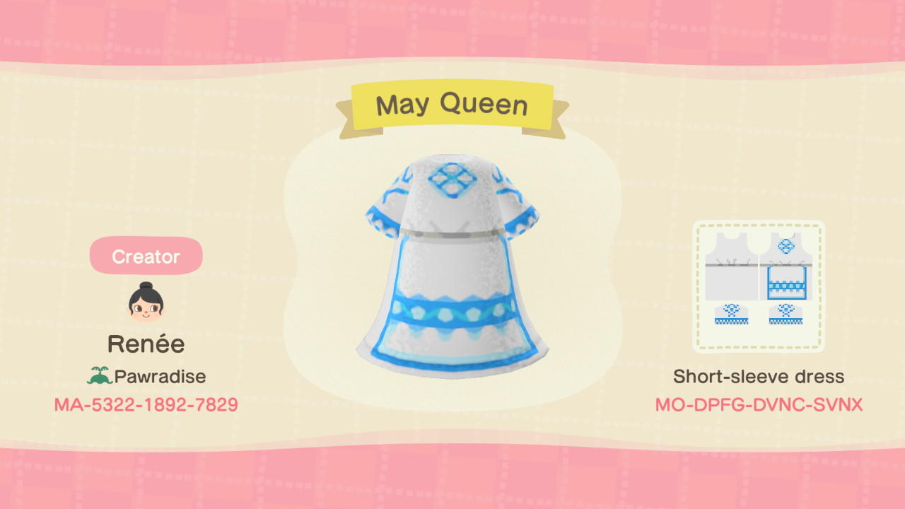 Animal Crossing Design Code: MO-DPFG-DVNC-SVNX May Queen