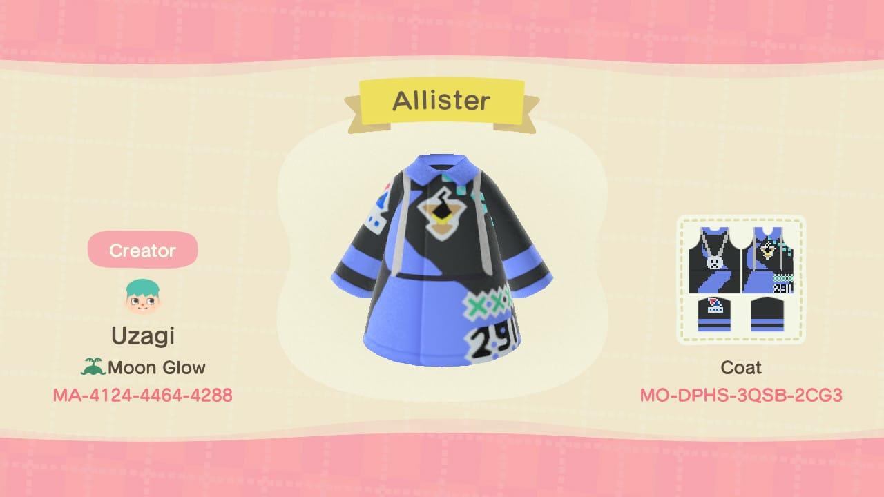 Animal Crossing Design Code: MO-DPHS-3QSB-2CG3 Allister