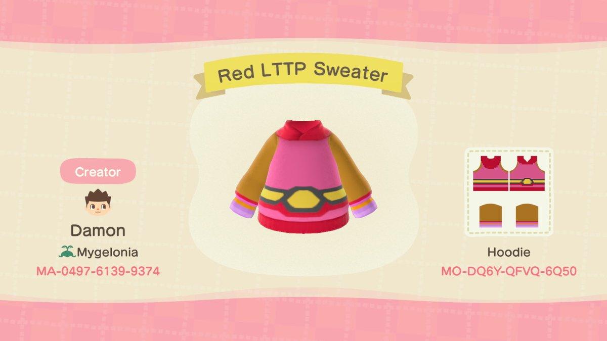 Animal Crossing Design Code: MO-DQ6Y-QFVQ-6Q50 Red LTTP Sweater