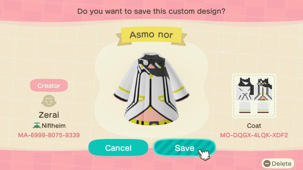 Animal Crossing Design Code: MO-DQGX-4LQK-XDF2 Obey me Asmo