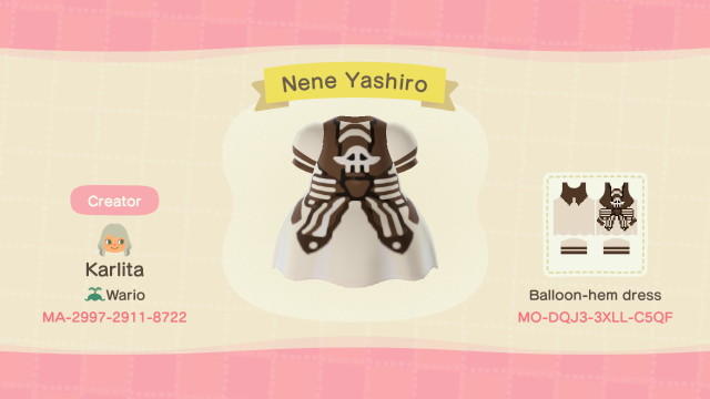 Animal Crossing Design Code: MO-DQJ3-3XLL-C5QF Nene Yashiro