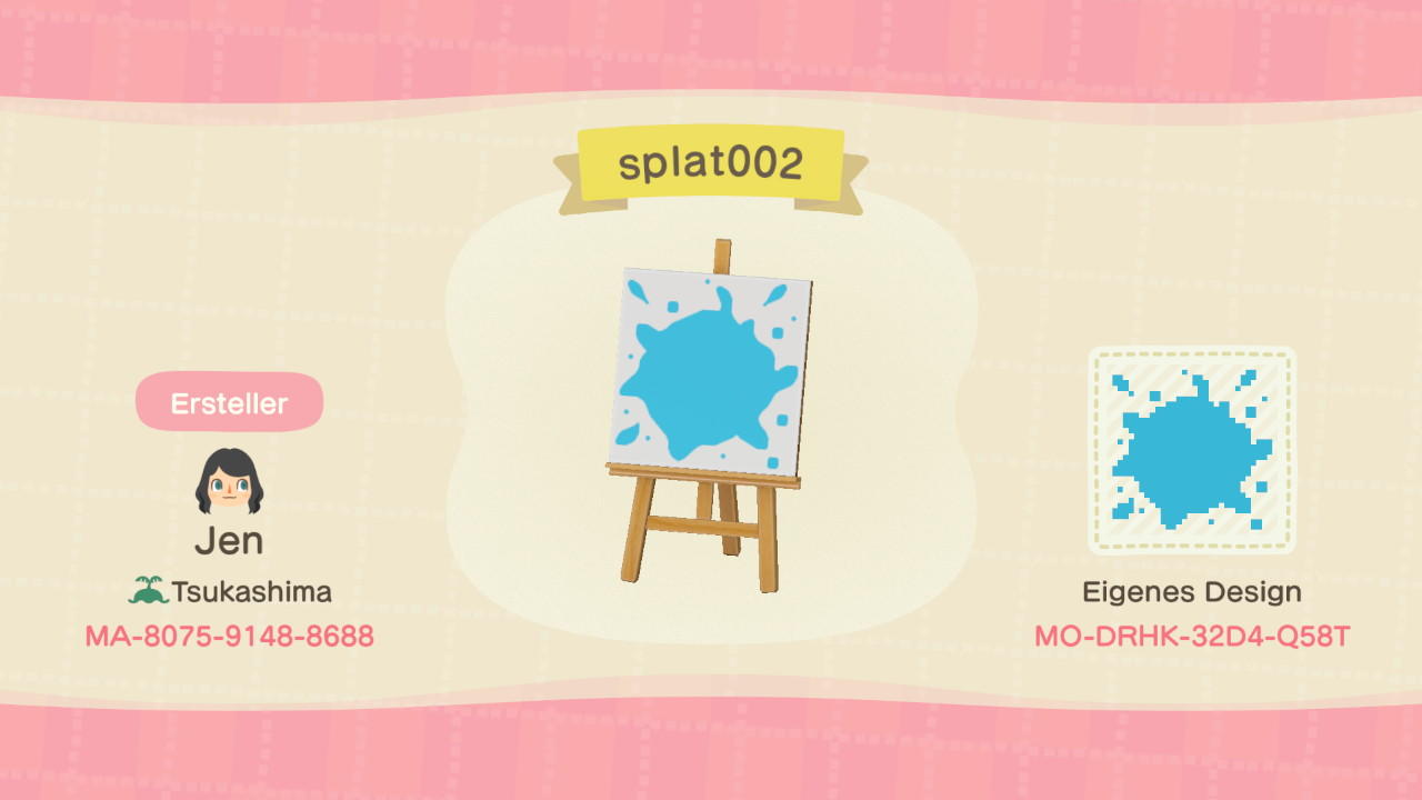 Animal Crossing Design Code: MO-DRHK-32D4-Q58T Color splat blue