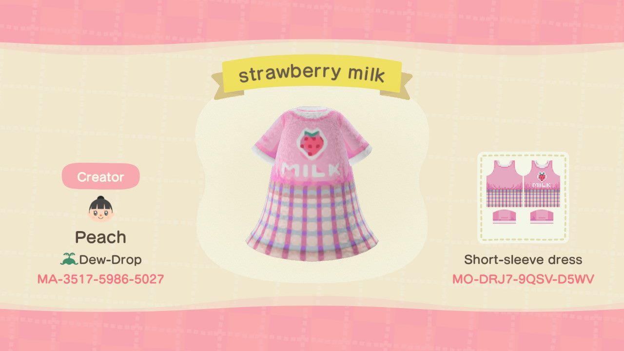 Animal Crossing Design Code: MO-DRJ7-9QSV-D5WV strawberry milk