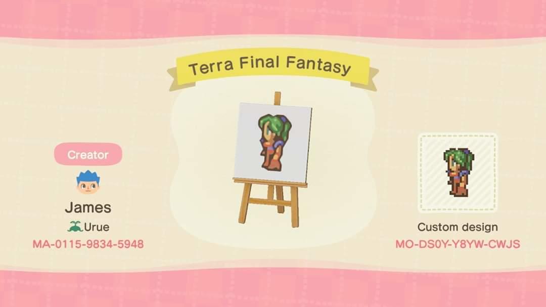Animal Crossing Design Code: MO-DS0Y-Y8YW-CWJS Terra Final Fantasy