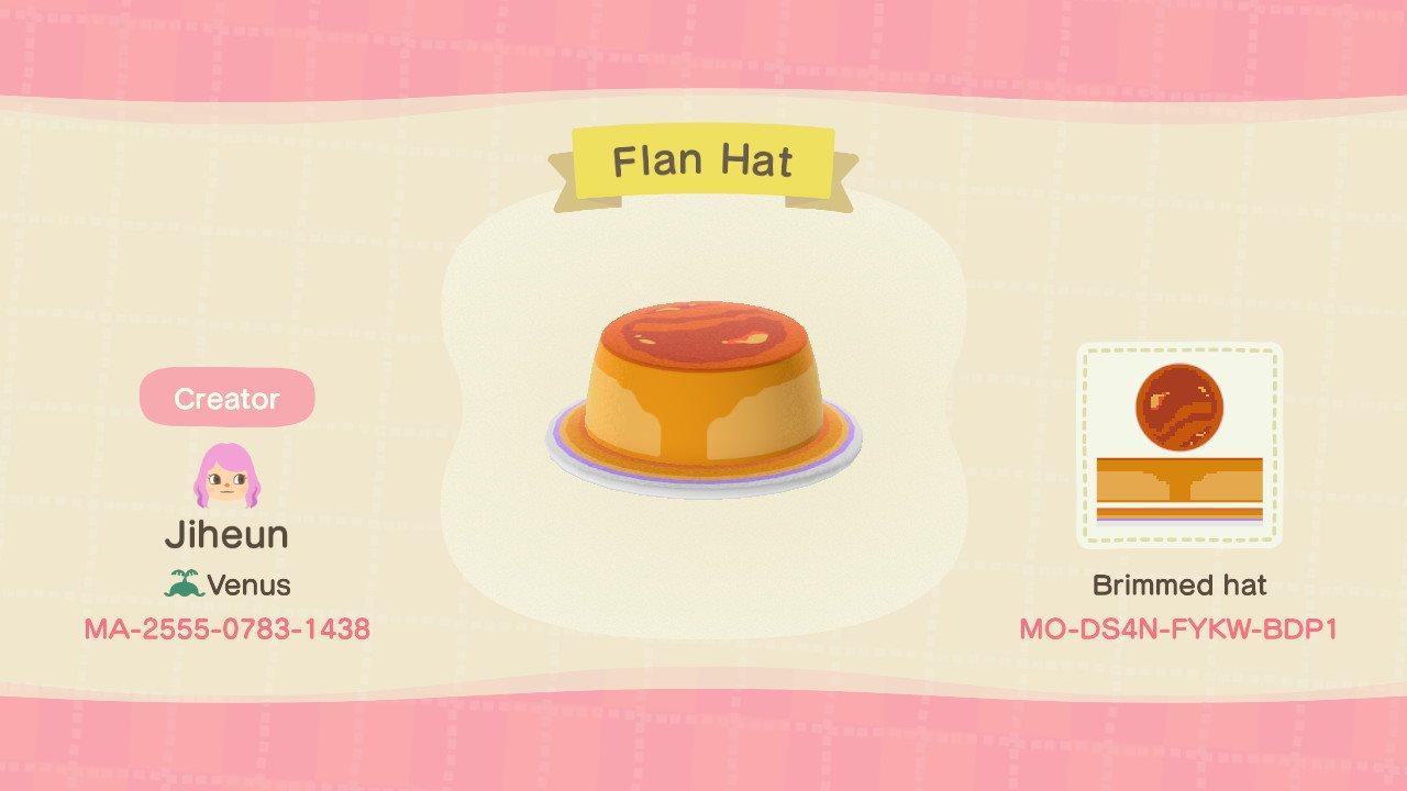 Animal Crossing Design Code: MO-DS4N-FYKW-BDP1 Flan Hat