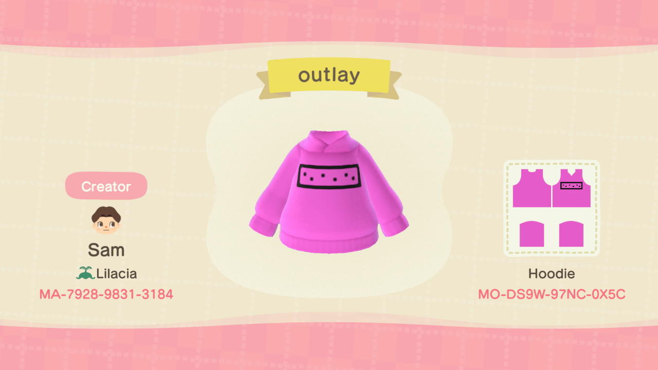 Animal Crossing Design Code: MO-DS9W-97NC-0X5C outlay
