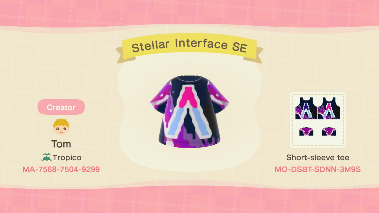 Animal Crossing Design Code: MO-DSBT-SDNN-3M9S Stellar Interface SE