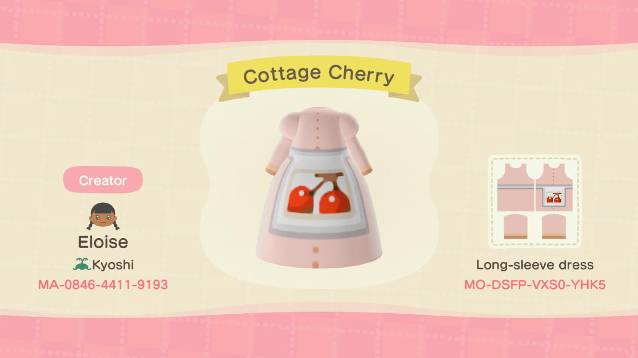 Animal Crossing Design Code: MO-DSFP-VXS0-YHK5 Cottage Cherry
