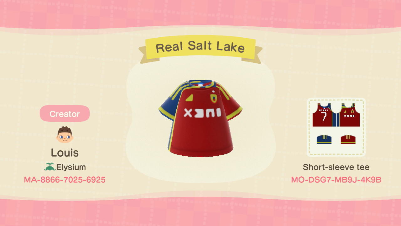 Animal Crossing Design Code: MO-DSG7-MB9J-4K9B Real Salt Lake