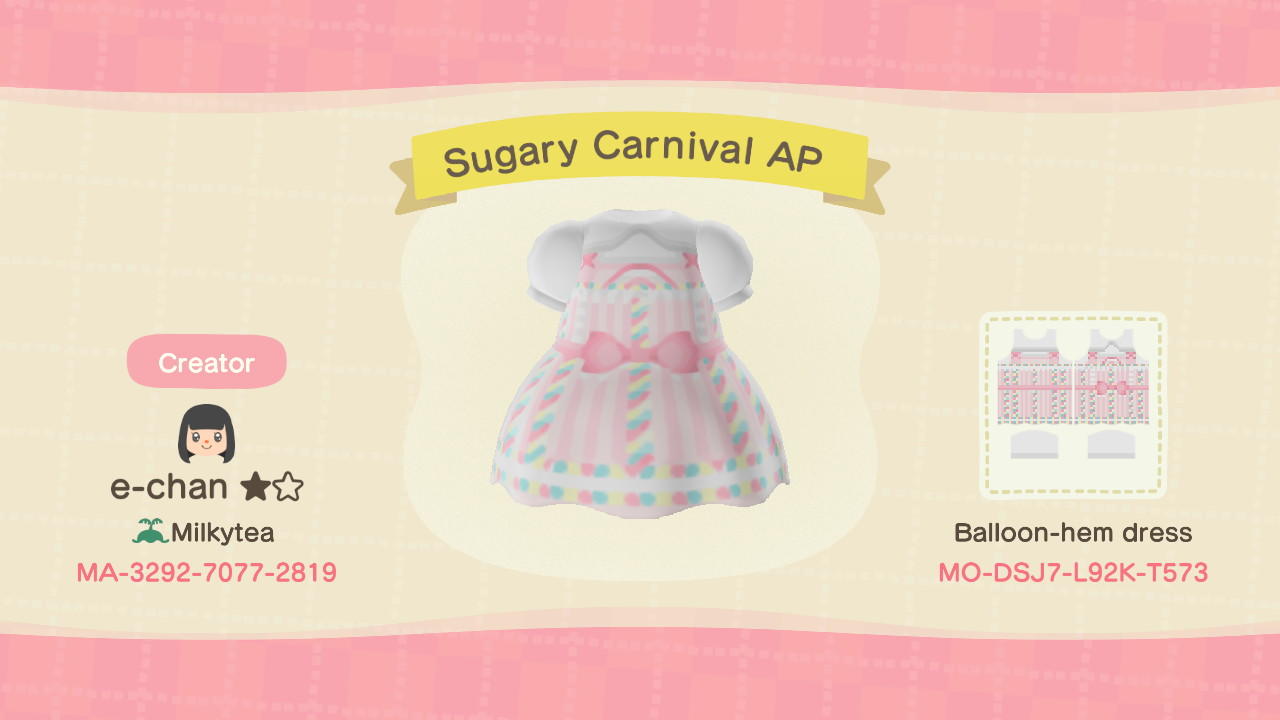 Animal Crossing Design Code: MO-DSJ7-L92K-T573 Sugary Carnival AP