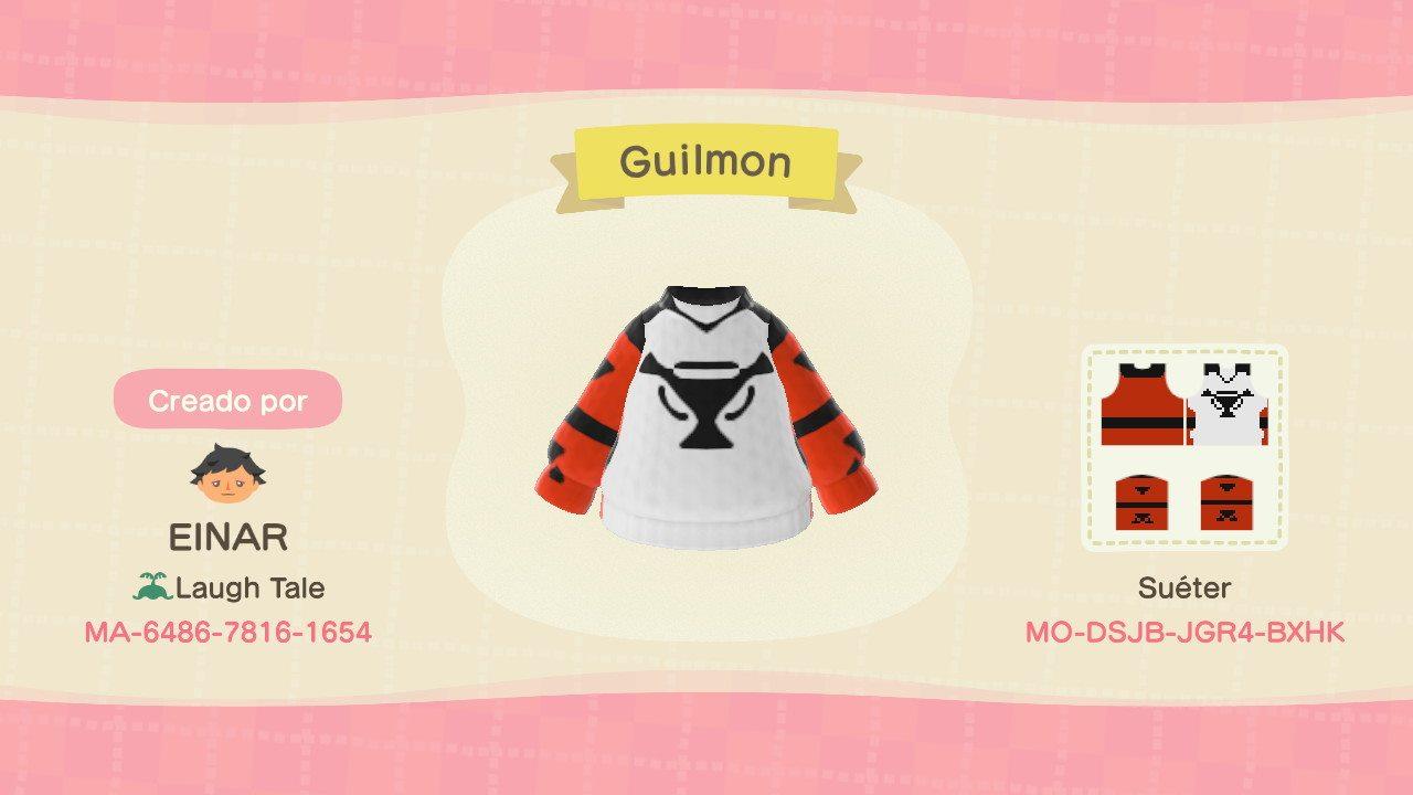 Animal Crossing Design Code: MO-DSJB-JGR4-BXHK Guilmon Digimon 3