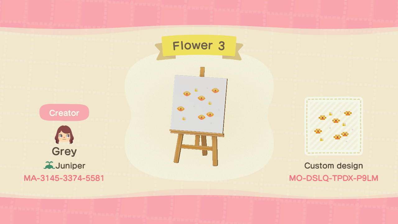 Animal Crossing Design Code: MO-DSLQ-TPDX-P9LM Flower 3