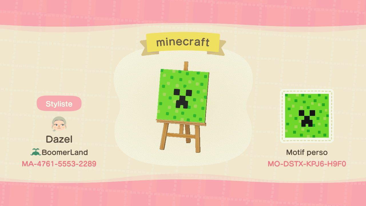 Animal Crossing Design Code: MO-DSTX-KPJ6-H9F0 Minecraft Pattern