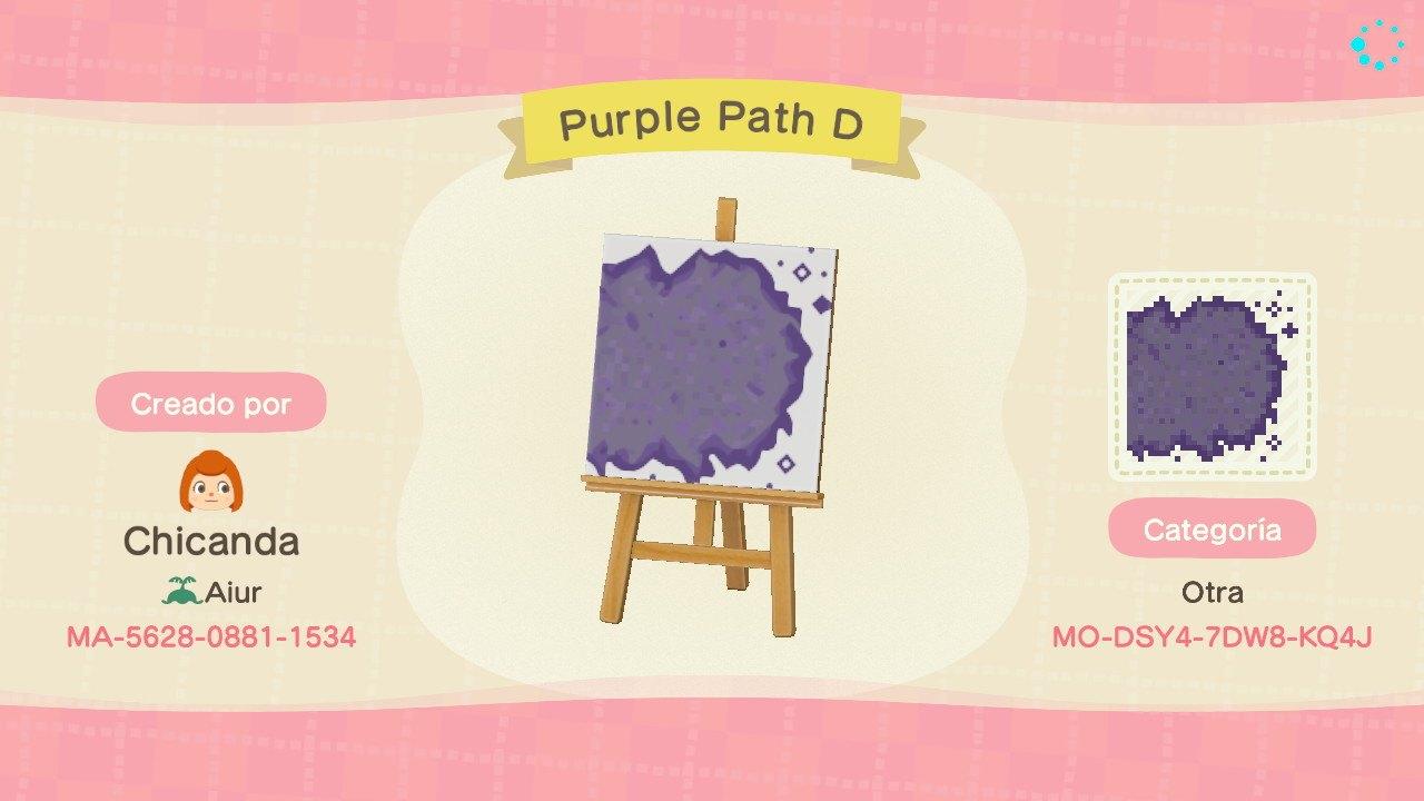 Animal Crossing Design Code: MO-DSY4-7DW8-KQ4J Purple Path D