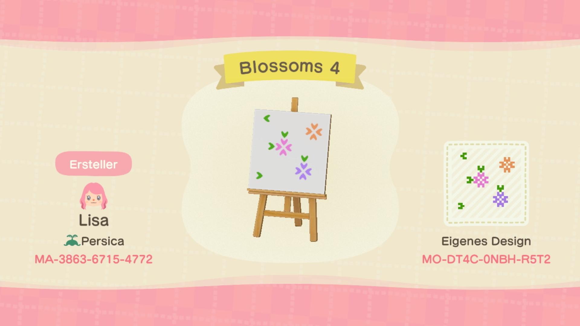 Animal Crossing Design Code: MO-DT4C-0NBH-R5T2 Blossoms 4