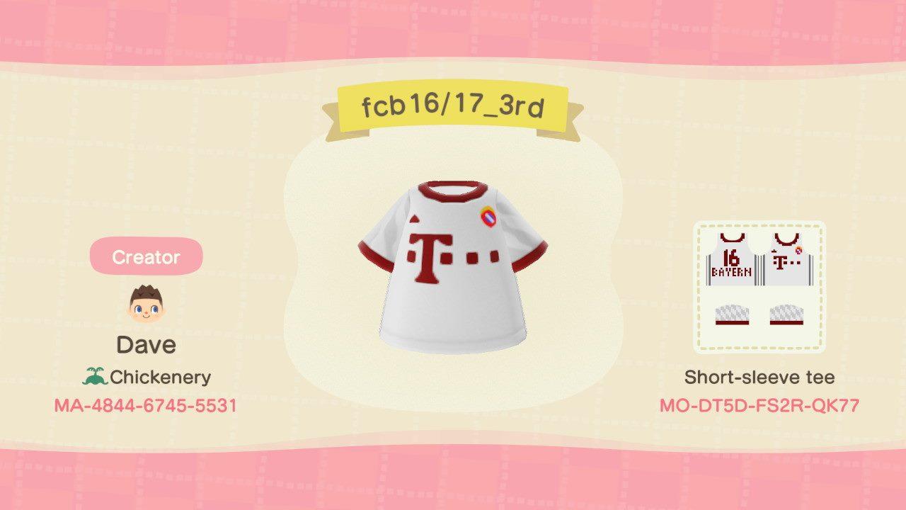 Animal Crossing Design Code: MO-DT5D-FS2R-QK77 FC Bayern 16/17 3rd