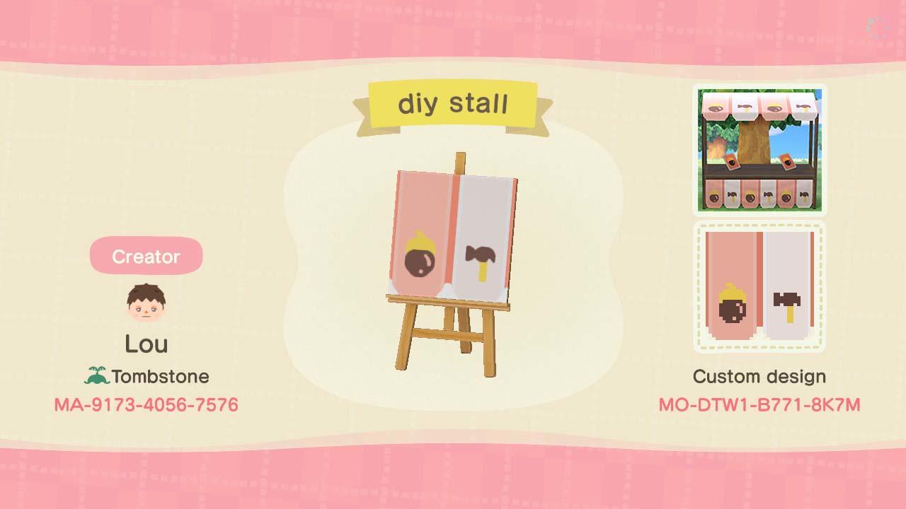 Animal Crossing Design Code: MO-DTW1-B771-8K7M diy stall