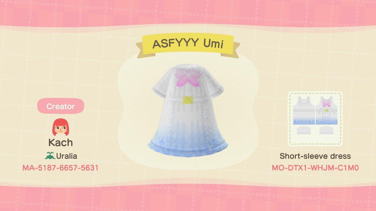 Animal Crossing Design Code: MO-DTX1-WHJM-C1M0 ASFYYY Umi