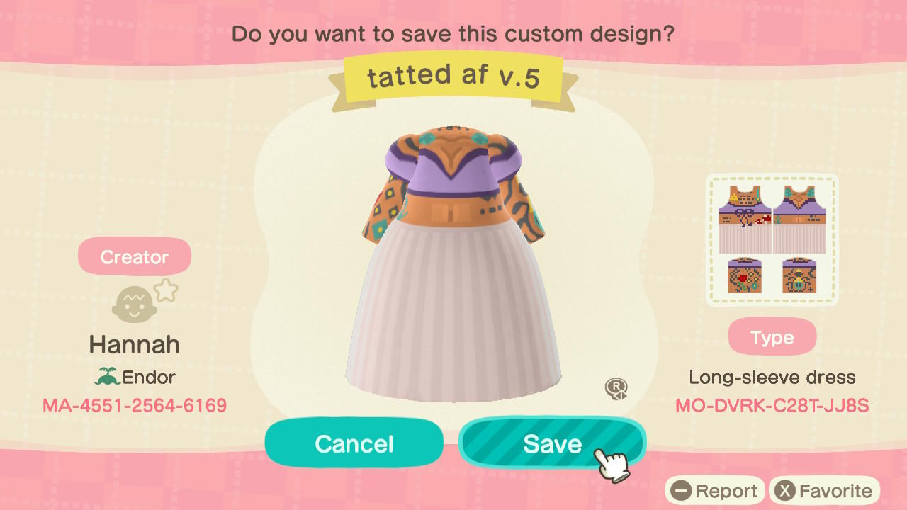 Animal Crossing Design Code: MO-DVRK-C28T-JJ8S Tatted AF V.5