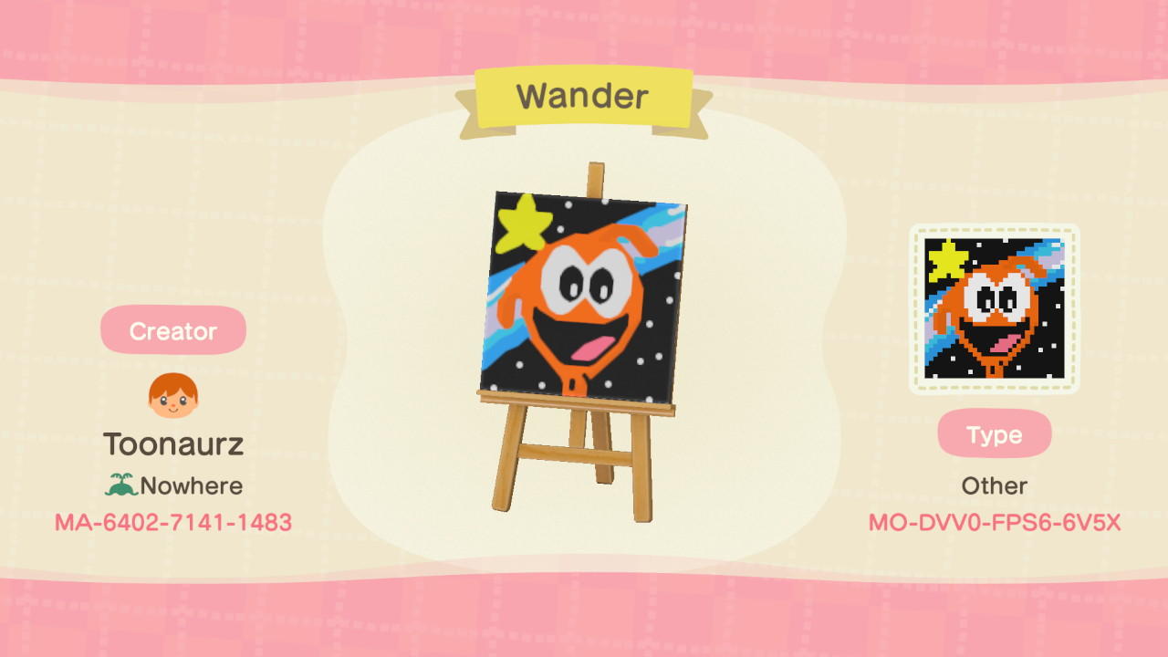 Animal Crossing Design Code: MO-DVV0-5PS6-6V5X Wander