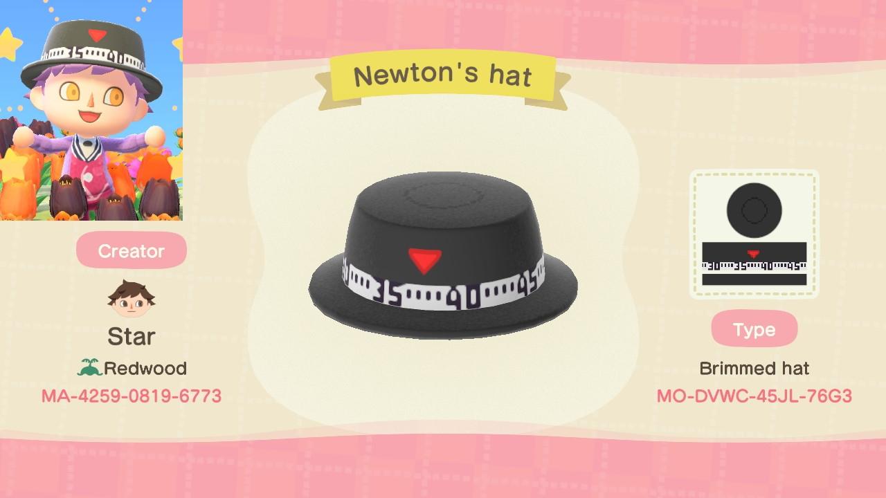 Animal Crossing Design Code: MO-DVWC-45JL-76G3 Newton's hat