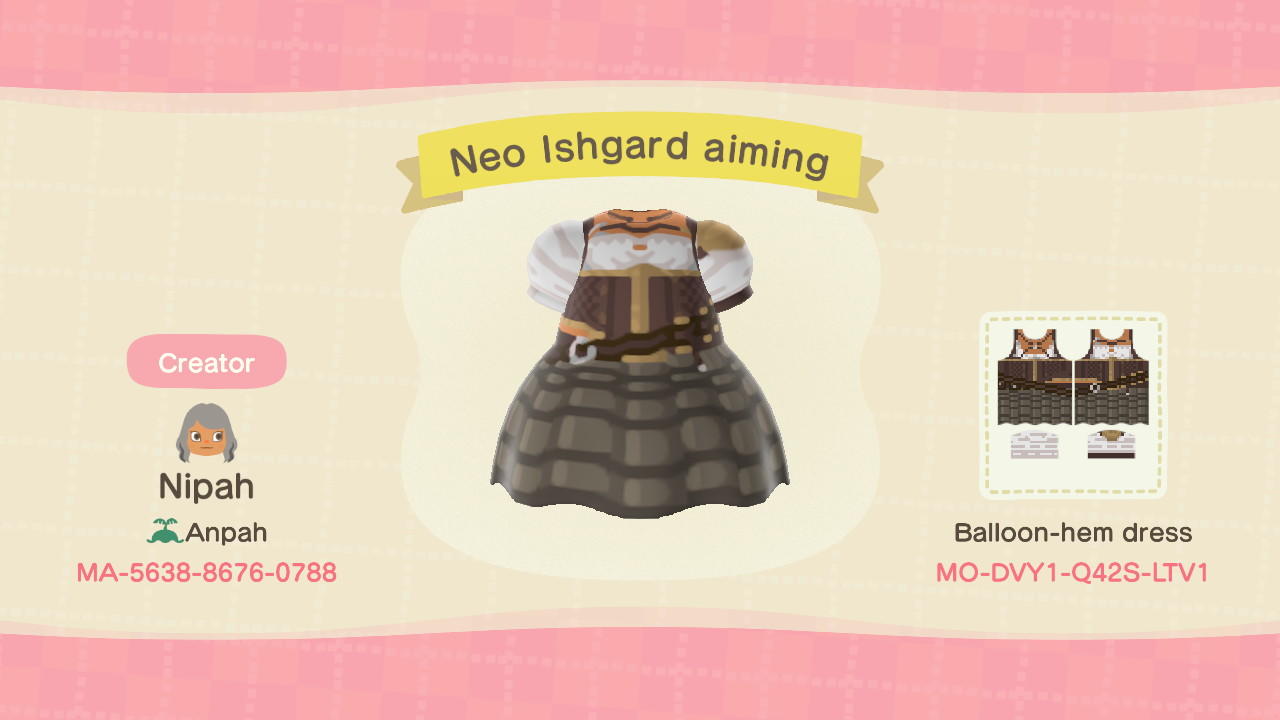 Animal Crossing Design Code: MO-DVY1-Q42S-LTV1 Neo Ishgard aiming