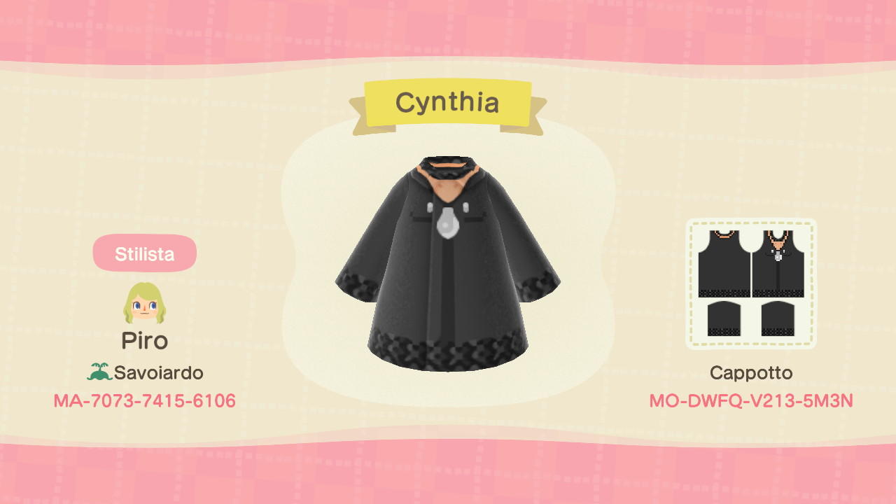 Animal Crossing Design Code: MO-DWFQ-V213-5M3N Cynthia