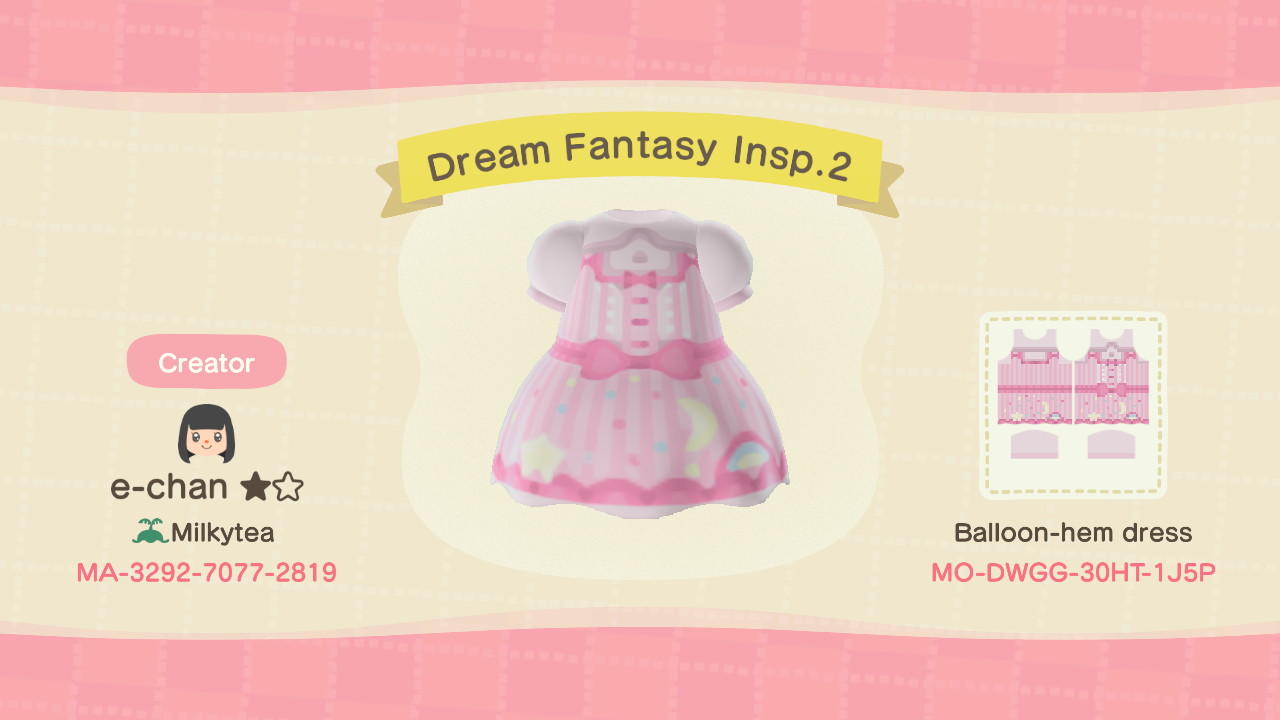 Animal Crossing Design Code: MO-DWGG-30HT-1J5P Dream Fantasy Lolita