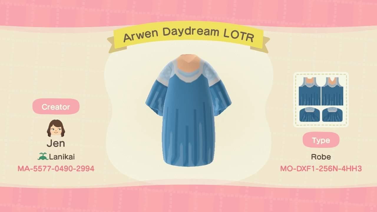 Animal Crossing Design Code: MO-DXF1-256N-4HH3 Arwen Daydream Lotr