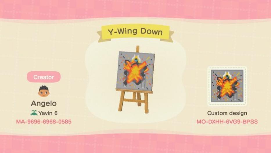Animal Crossing Design Code: MO-DXHH-6VG9-BPSS Y-Wing Down