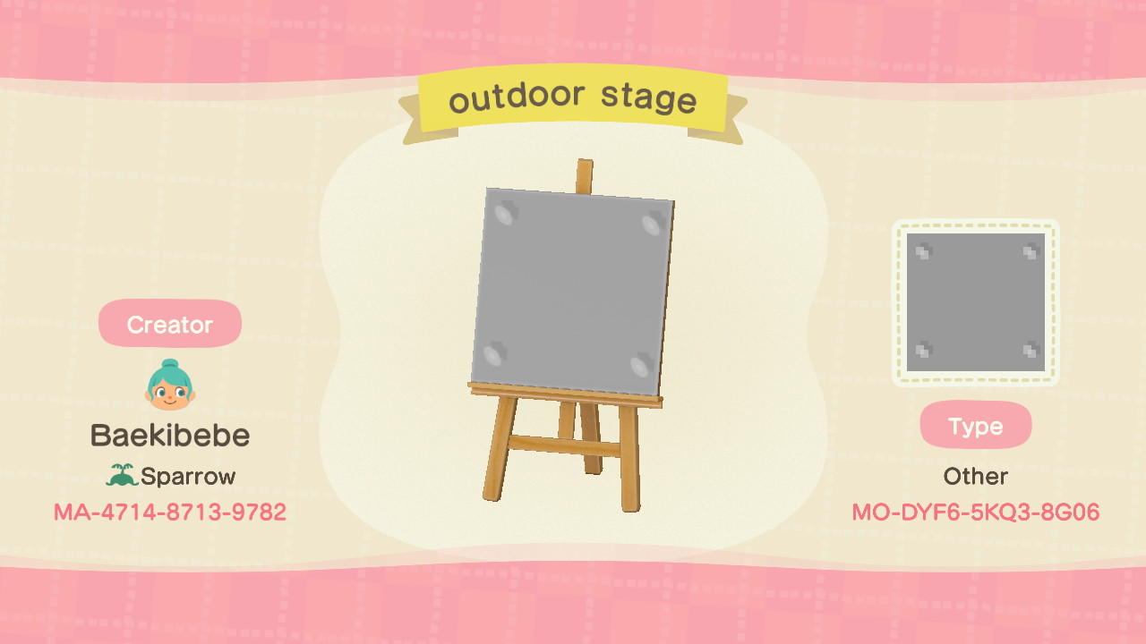 Animal Crossing Design Code: MO-DYF6-5KQ3-8G06 outdoor stage