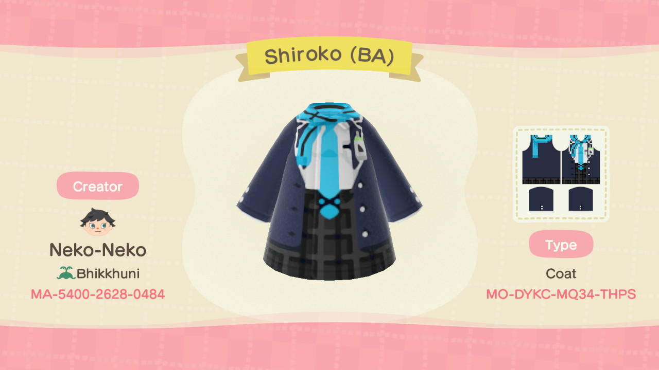Animal Crossing Design Code: MO-DYKC-MQ34-THPS Shiroko Blue Archive