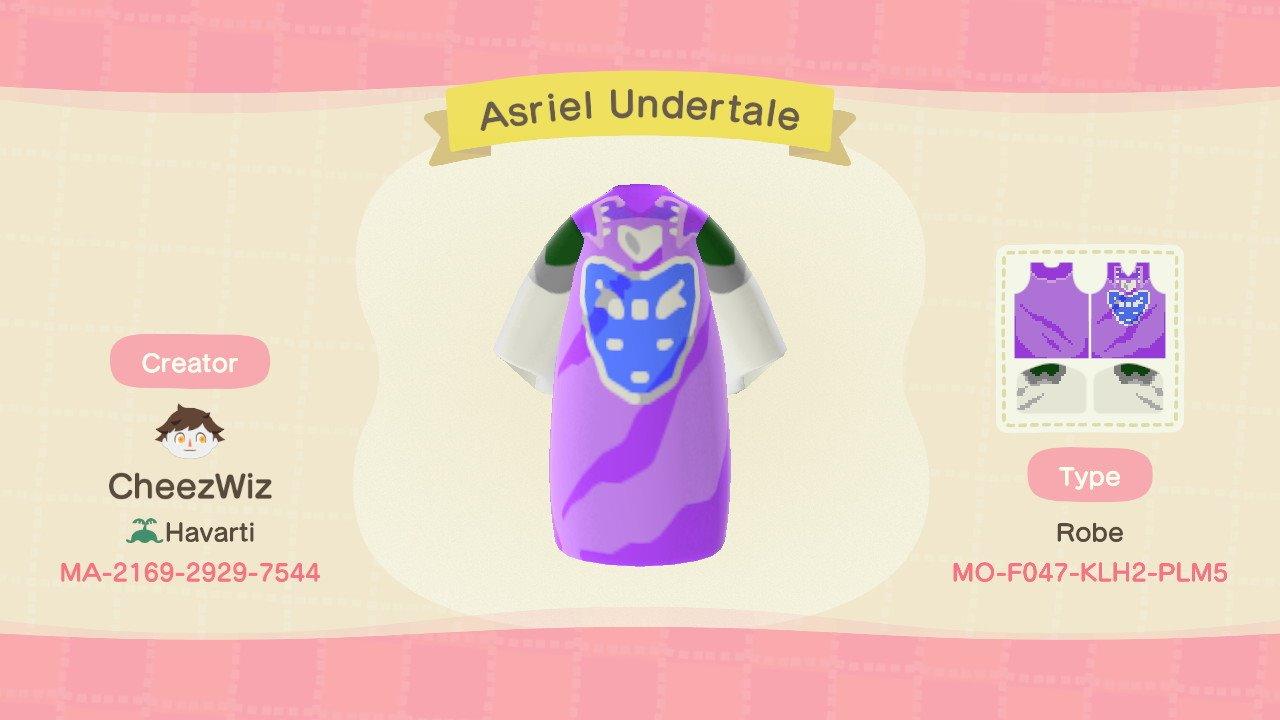 Animal Crossing Design Code: MO-F047-KLH2-PLM5 Asriel Undertale