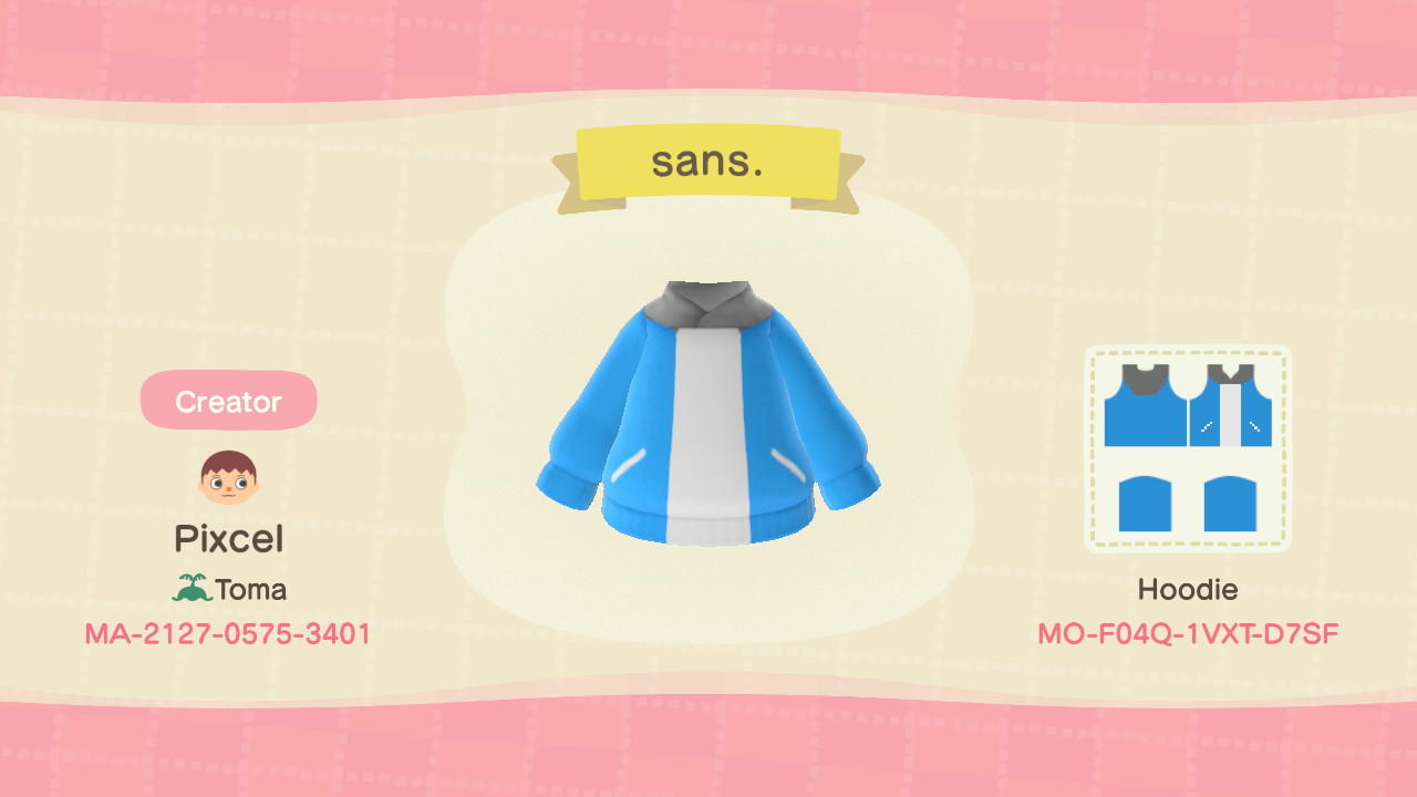 Animal Crossing Design Code: MO-F04Q-1VXT-D7SF sans.