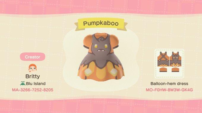 Animal Crossing Design Code: MO-F0HW-8W3W-GK4G Pokemon Pumpkaboo