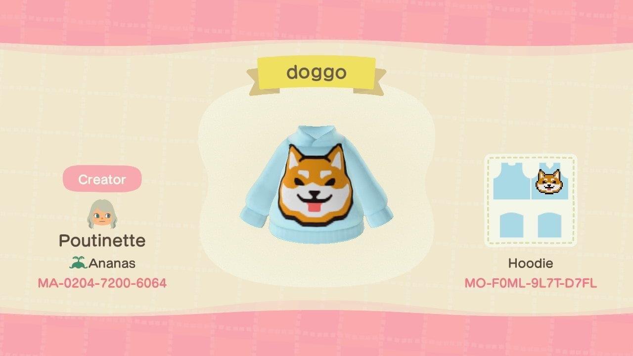 Animal Crossing Design Code: MO-F0ML-9L7T-D7FL doggo