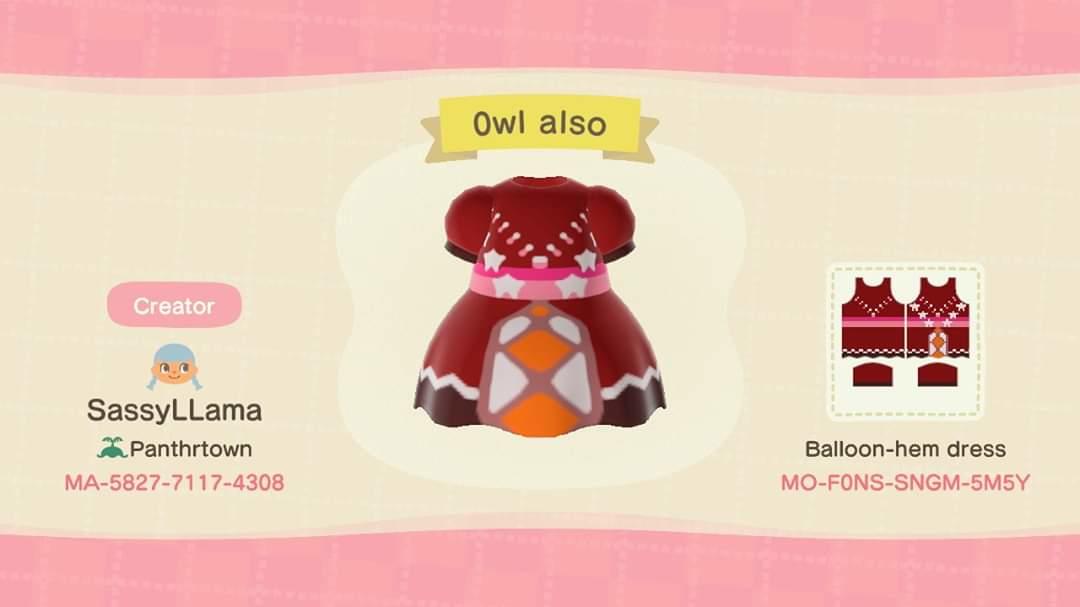 Animal Crossing Design Code: MO-F0NS-SNGM-5M5Y Owl also